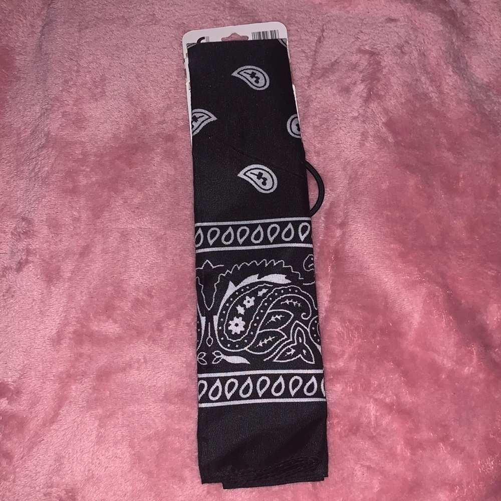 black bandana and hair ties